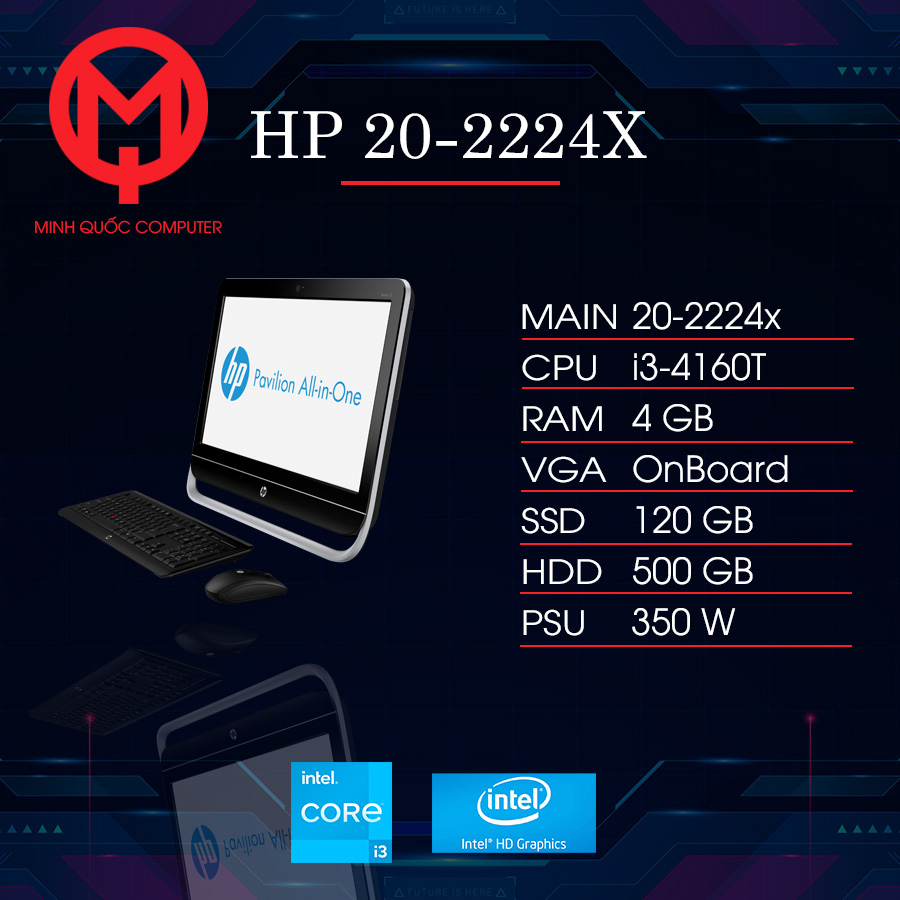 MÁY BỘ HP 20-2224X I3-4160T/4GB/500GB